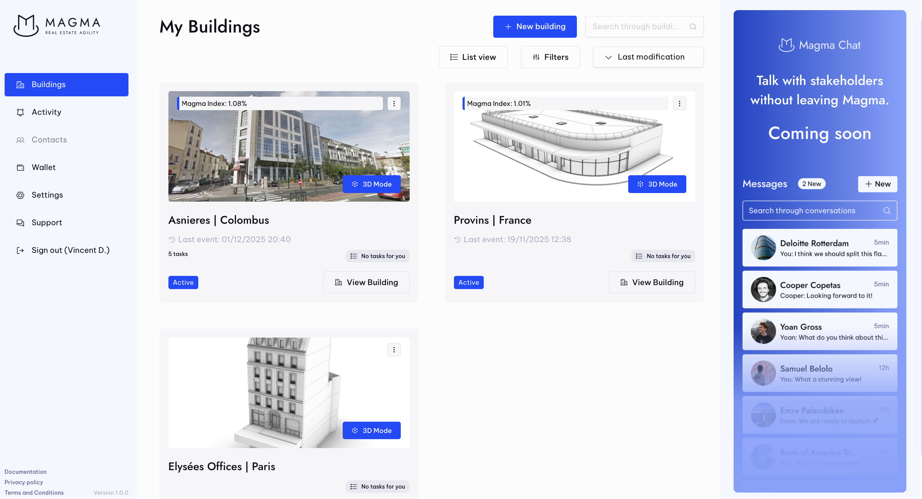 Click on +New Building
